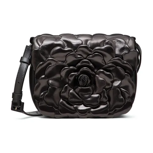 Valentino Atelier Sheepskin Leather Messenger Bag Shoulder Bag Handbag Women's Black