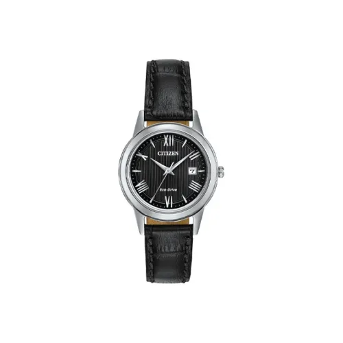 CITIZEN Ecology Drive Collection Светильник Кварцевый механизм Коровья кожа Ремешок Часы Женские Черный FE1081 08E