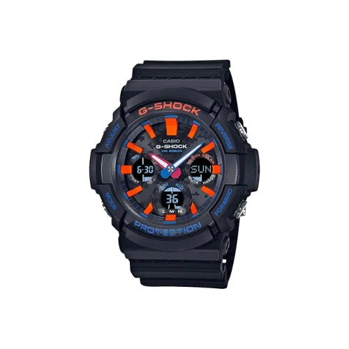 CASIO Городской Camouflage Collection Свет Перезаряжаемый Кварцевый Механизм Смольный Ремешок Часы Мужские Черный Циферблат GAS 100CT 1A