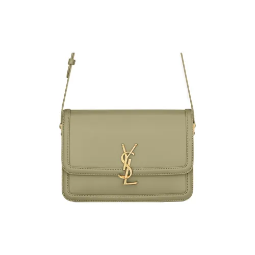 SAINT LAURENT Solferino Кожа Коробка Сумка Тофу Сумка Кроссбоди Сумка Сумка через плечо Женская Светло-зеленая