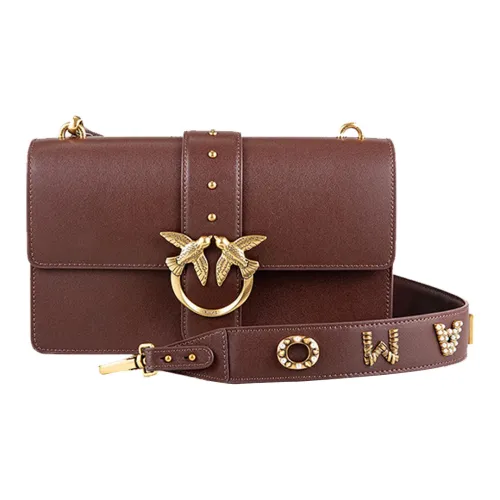 PINKO Коровья кожа Bird Сумка Swallow Сумка Сумка через плечо Средний Женские Коричневый