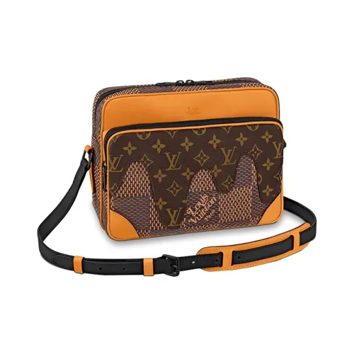 LOUIS VUITTON Nigo Collaboration Коровья кожа Сумка через плечо Мужская Коричневая