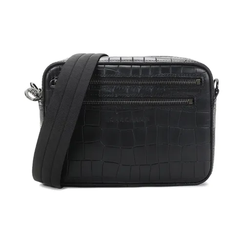 LONGCHAMP Croco Block Коровья кожа Плечевая сумка Стандартная Мужская Черная