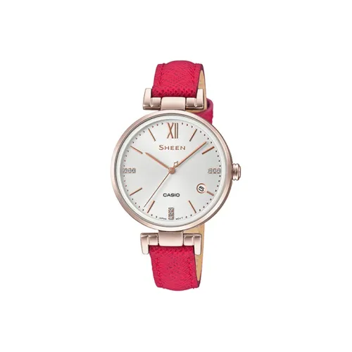 CASIO SHEEN Кварцевый механизм Часы Женские Серебристый циферблат SHE 4053CGL 7AU