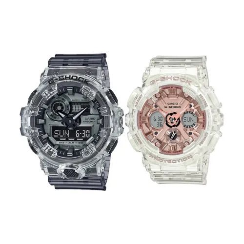 CASIO Парные часы Коллекция GA GMA Кварцевый механизм Часы Унисекс Черный циферблат GA 700SK 1A+GMA S120SR 7A