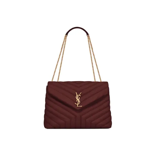 SAINT LAURENT LOULOU Сумка через плечо из кожи сумка на плечо женская темно-красный