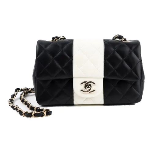 CHANEL 22c Early Spring Lambskin Цепляемая Сумка через плечо Сумка на плечо Сумка через плечо Женская Черная и Белая