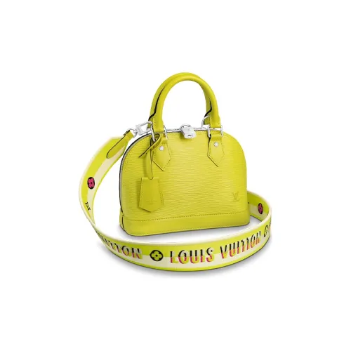 LOUIS VUITTON Alma Epi Водная рябь Коровья кожа Сумка-купол Сумка через плечо Сумка Женская Лимон