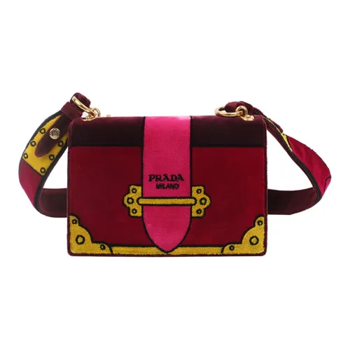 PRADA Велюр Сумка через плечо Женская Красная