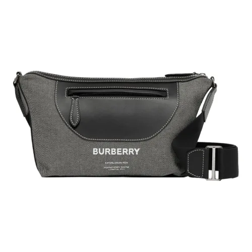 Burberry Horseferry Телячья кожа с хлопком Сумка через плечо Мужская Черная Серая