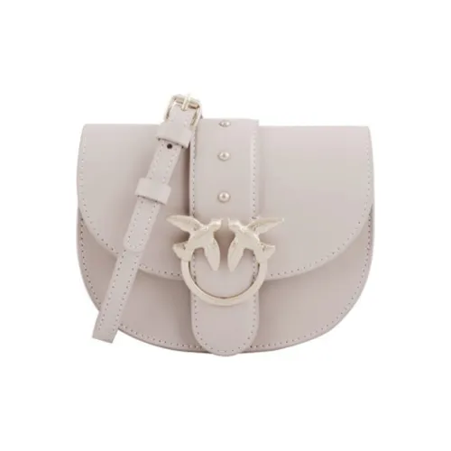 PINKO Go Круглый Коровья кожа Swallow Сумка Сумка через плечо Маленькая Женская Серый