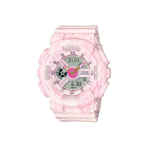 CASIO Baby Кварцевый механизм Смольный ремешок Часы Женские Розовый циферблат