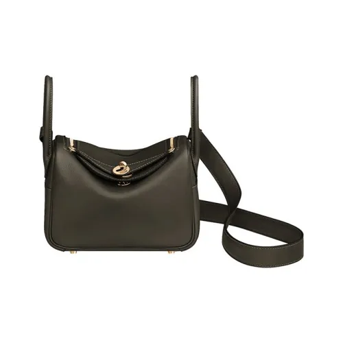 HERMES Lindy Swift Кожа Сумка Сумка через плечо Сумка через плечо Мини Женская G8 Vert Maquis Лесной зеленый