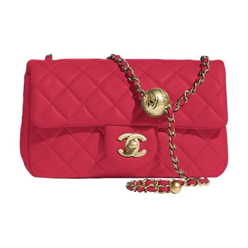 CHANEL Classic Flap CF Small Gold Ball Овчина Сумка через плечо Сумка на плечо Женская Красная