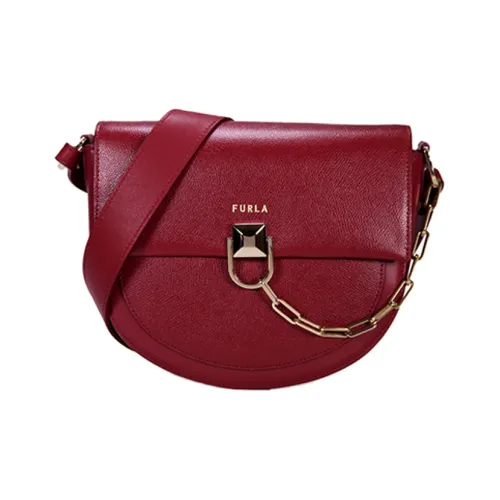 Furla Коровья кожа Седло Сумка Сумка через плечо Женская Бургунди