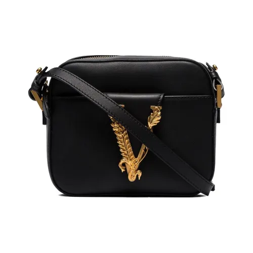 VERSACE Virtus Кожа Camera Сумка Сумка через плечо Женская Черная