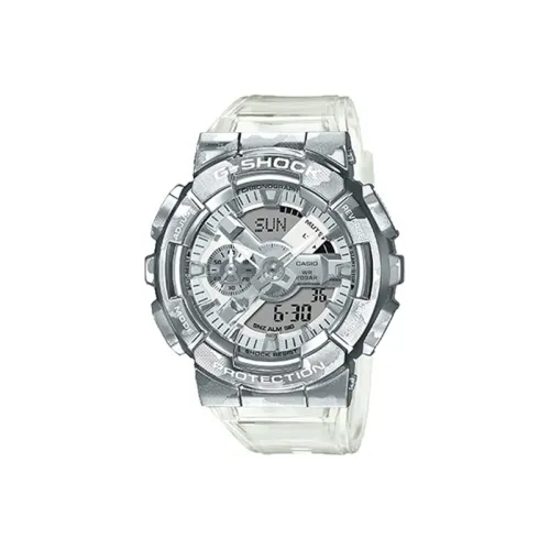 Г Shock Theme Metal Covered Collection Кварцевый механизм Смольный ремешок Часы Женские часы Серый циферблат