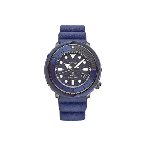 SEIKO Solar Кварц Механизм Resin Ремешок Часы Мужские Черный Циферблат