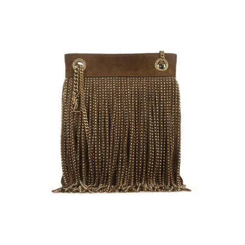 SAINT LAURENT Замша Grace Сумка через плечо Маленькая Женская Коричневая
