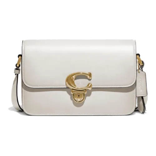 COACH Studio Перчаточная дубленая кожа Сумка через плечо Большая Женская Белая