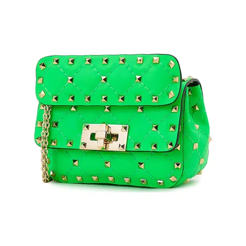 Valentino Rockstud Сумка через плечо из коровьей кожи женская зеленая