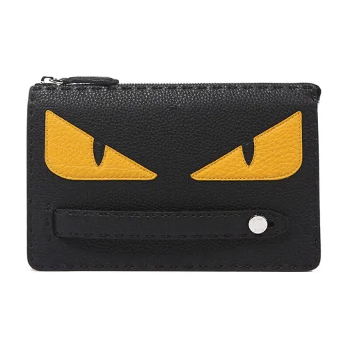 FENDI Клатч из коровьей кожи Мужской Черный Желтый