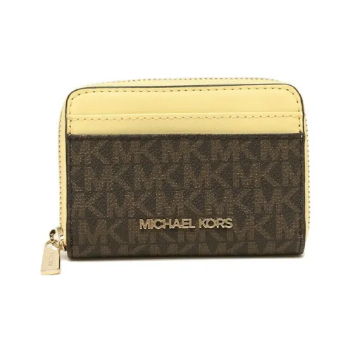 MICHAEL KORS MICHAEL KORS Luggage Collection PVC Кошелек для монет Кошелек Стандартный Женский Желтый Коричневый Многоцветный