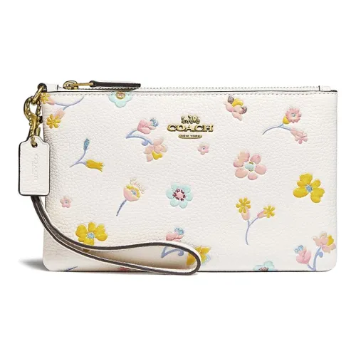 COACH Wristlet Кожа Клатч Женская Белая