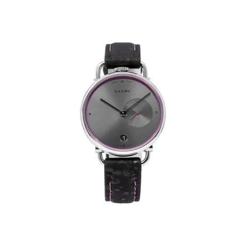 Baume Mercier Ben Collection Кварцевый механизм Женские часы 35 мм Серый циферблат Корпус из нержавеющей стали Ремешок из пробки