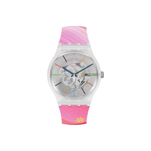 Swatch Quartz Механизм Унисекс Часы 41 мм Черепный циферблат Биоматериал Корпус Часы Силиконовый ремешок