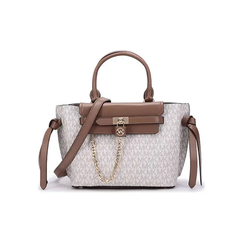 MICHAEL KORS Коровья кожа Портативная Сумка через плечо Маленькая Женская Сумка Ванильный белый и Коричневый