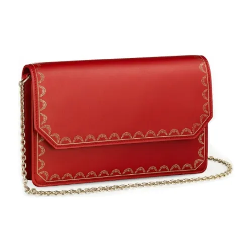 Cartier Guirlande Телячья кожа Сумка через плечо Женская Красная