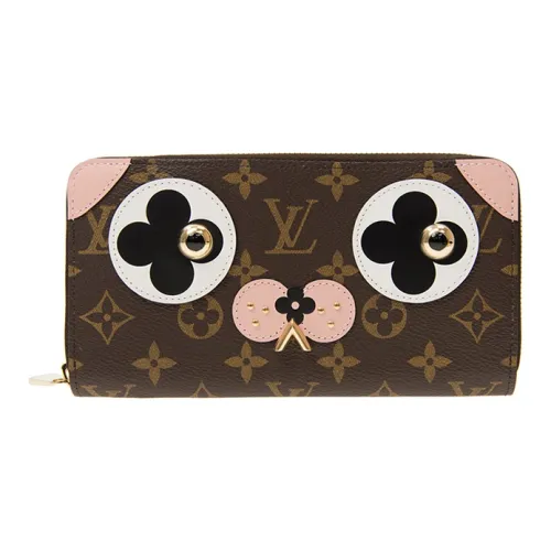 LOUIS VUITTON Zippy Кожа Кошелек Стандартный Женский Коричневый