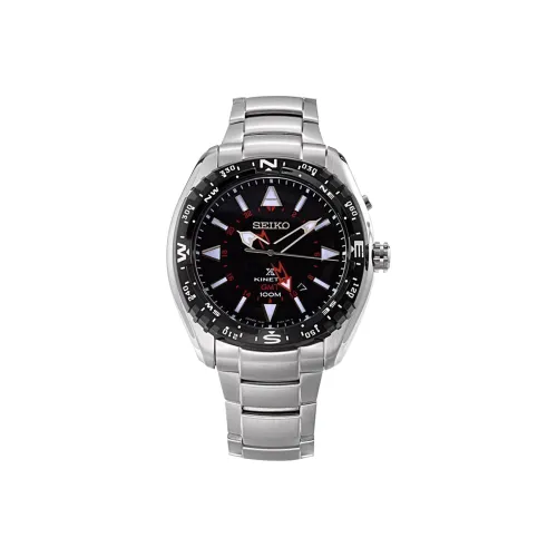 SEIKO Prospe Collection Кварцевый механизм ремешок из нержавеющей стали часы 47,5 мм черный циферблат мужские часы