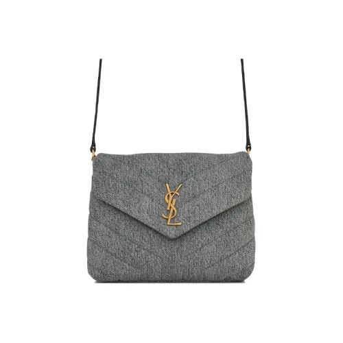 SAINT LAURENT LOULOU Деним Облачная Сумка Сумка-подушка Сумка через плечо Мини Женская Светло-синяя