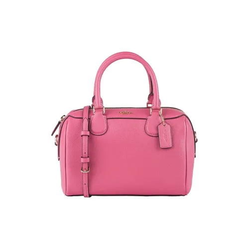 COACH Bennett Кожа Бостон Сумка Сумка через плечо Сумка мини Женская Фуксия