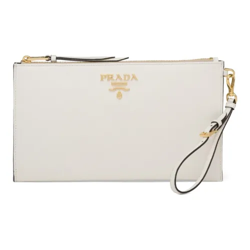 Prada Saffiano кожа клатч женский белый