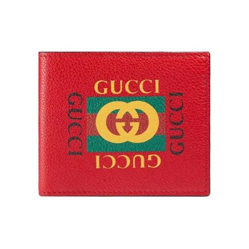 GUCCI Кошелек из коровьей кожи унисекс красный