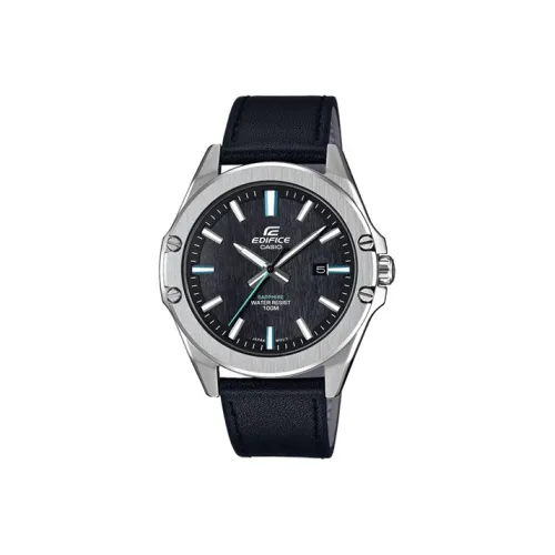 CASIO EDIFICE Collection Кварцевый механизм Естественная кожа Ремешок Часы Мужские Черный циферблат EFR S107L 1AVUEF