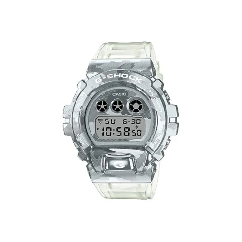 Коллекция CASIO Кварцевый механизм Смольный ремешок Часы 50 Мужские часы Серебристый циферблат GM 6900SCM 1PR