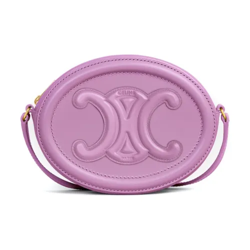 CELINE Гладкая коровья кожа Сумка в виде лунного пирога Овальная сумка Сумка через плечо Сумка через плечо Женская Фиолетовая