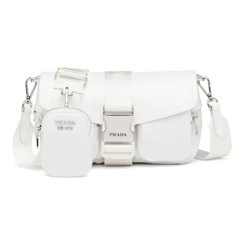 PRADA Нейлон и Блестящая кожа Сумка через плечо Женская Белая