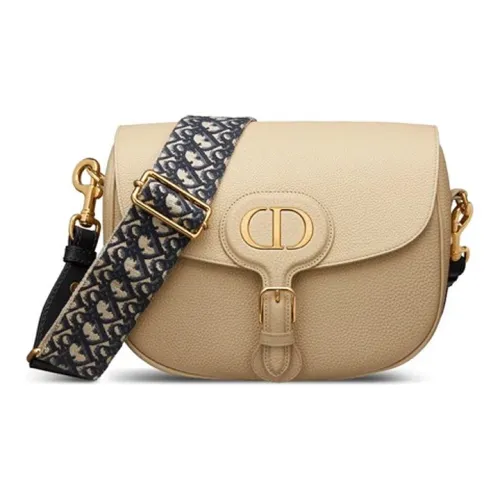 DIOR Bobby Grained Телячья кожа Сумка через плечо Большая Женская Бежевая Коричневая