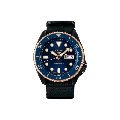SEIKO Механический механизм Мужской часы SEIKO5 42,5мм*13,4мм Синий