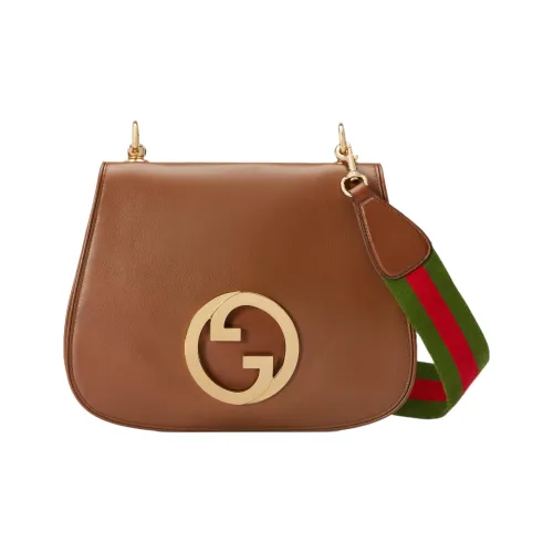 GUCCI Blondie Кожа Седло Сумка Сумка через плечо Средняя Женская Коричневая