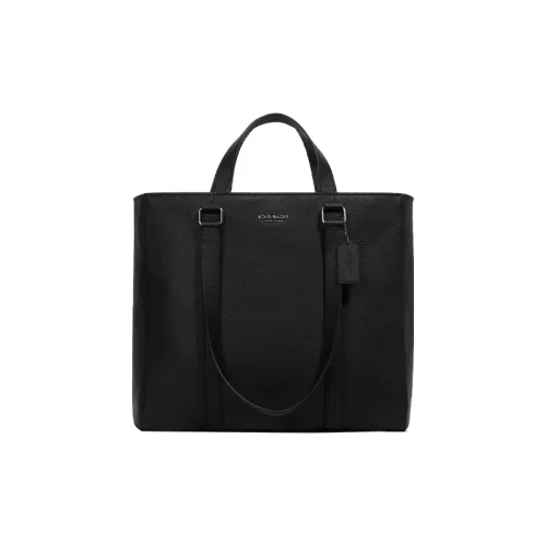 COACH Hudson Кожа Тоут Сумка Сумка для покупок Сумка Сумка через плечо Большая Мужская Черная