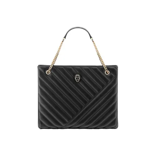 BVLGARI Serpenti Cabochon Овчина Тоут Сумка Большая Женская Черная