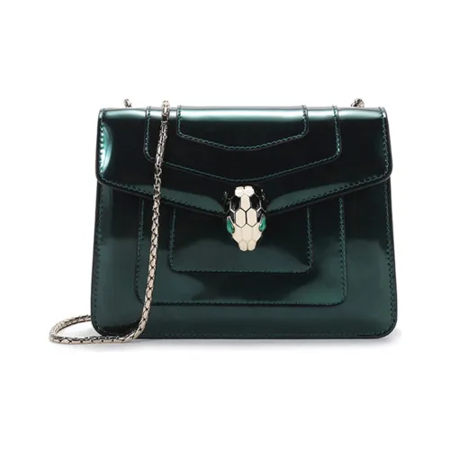 BVLGARI Serpenti Forever Коровья кожа Сумка с цепочкой Сумка через плечо Сумка на плечо Стандартная Женская Лесной Изумрудно-зеленый