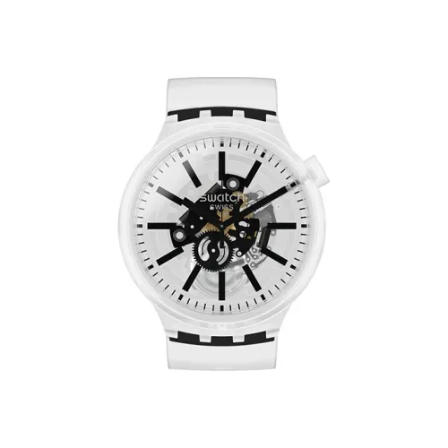 SWATCH Earth Series Кварцевый механизм Женские часы 47 мм Черепный циферблат Пластиковый корпус Часы Силиконовый ремешок