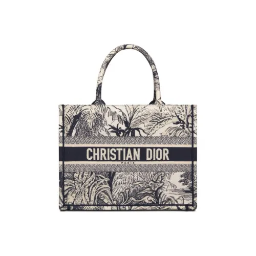 DIOR BookTote Холст Плечевая Сумка Сумка-тоут Сумка для покупок Сумка Маленькая Женская Синяя